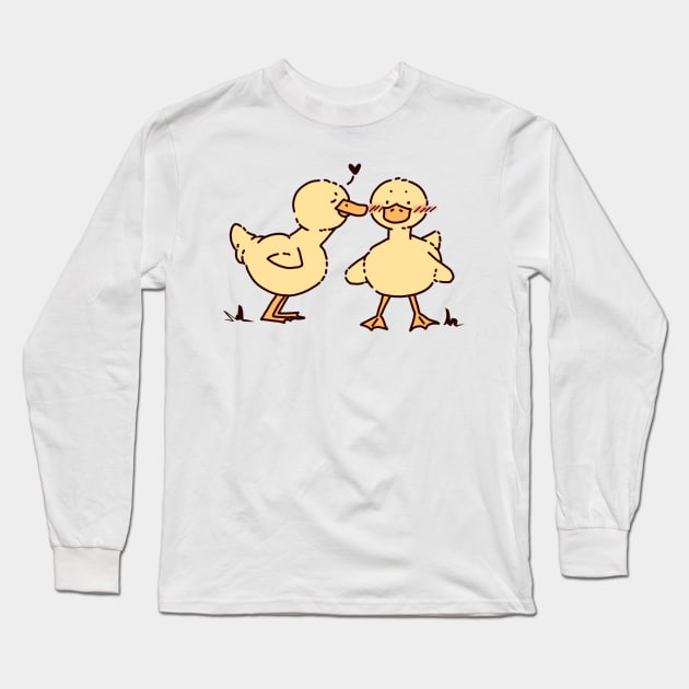 Little Lover Ducks Long Sleeve T-Shirt by Sketchyleigh